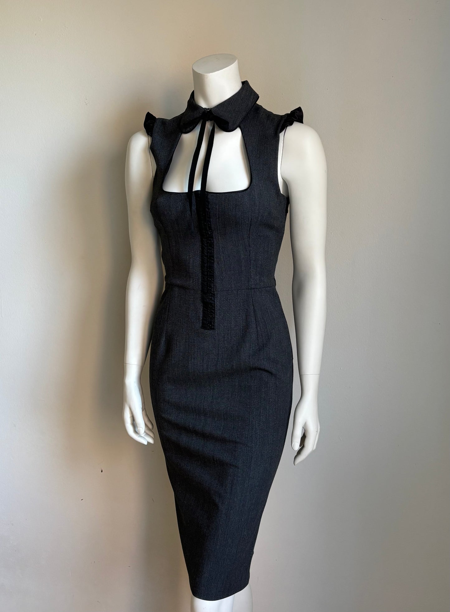 Dolce & Gabbana Early 2000s Grey Fitted Dress